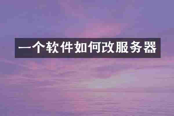 一个软件如何改服务器