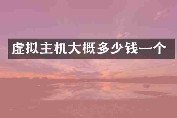 虚拟主机大概多少钱一个