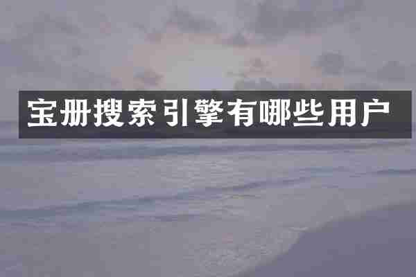 宝册搜索引擎有哪些用户
