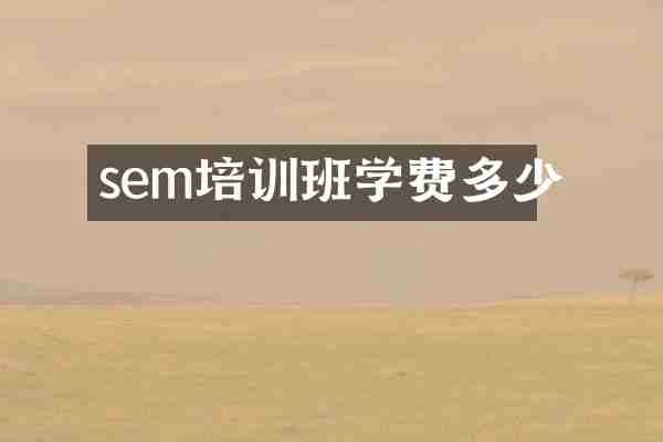 sem培训班学费多少