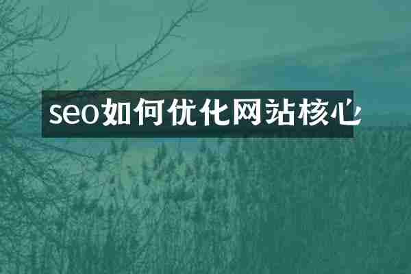 seo如何优化网站核心