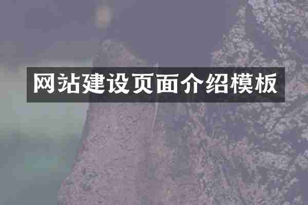 网站建设页面介绍模板