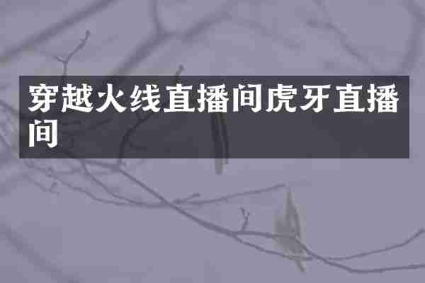 穿越火线直播间虎牙直播间