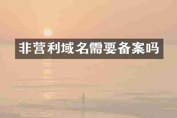 非营利域名需要备案吗