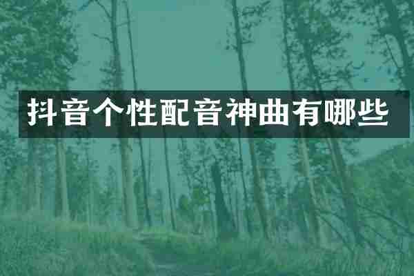 抖音个性配音神曲有哪些