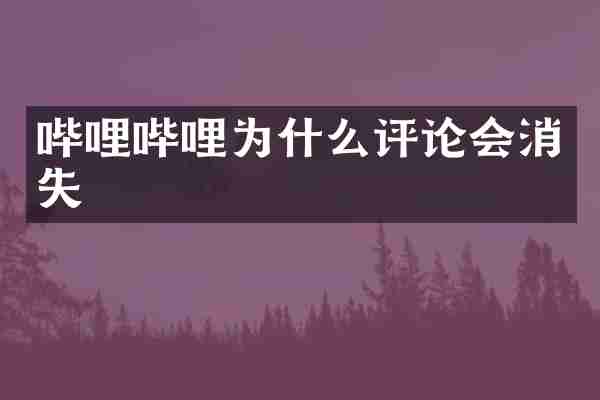 哔哩哔哩为什么评论会消失