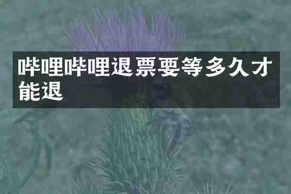 哔哩哔哩退票要等多久才能退