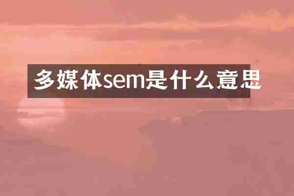 多媒体sem是什么意思