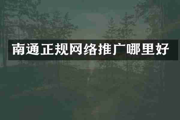 南通正规网络推广哪里好