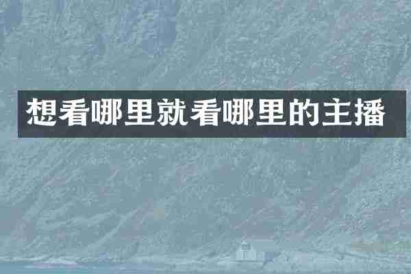 想看哪里就看哪里的主播