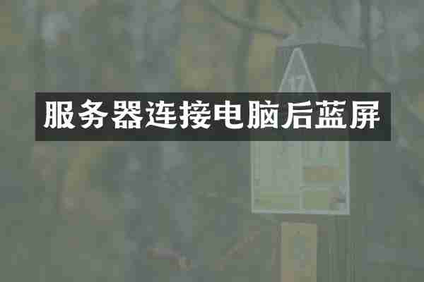 服务器连接电脑后蓝屏