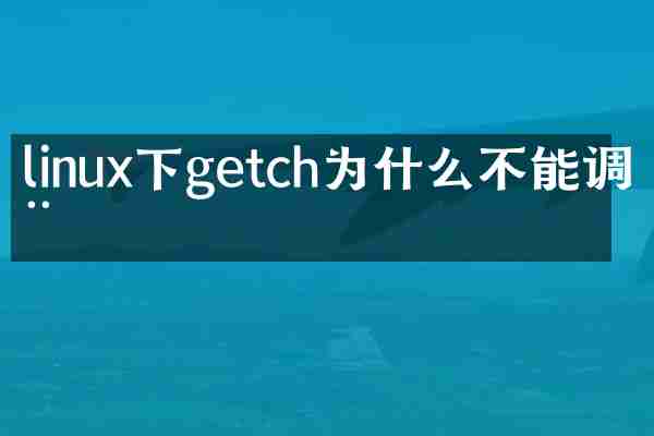 linux下getch为什么不能调用