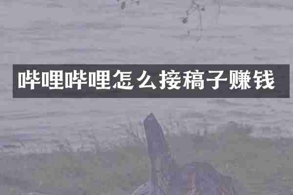 哔哩哔哩怎么接稿子赚钱