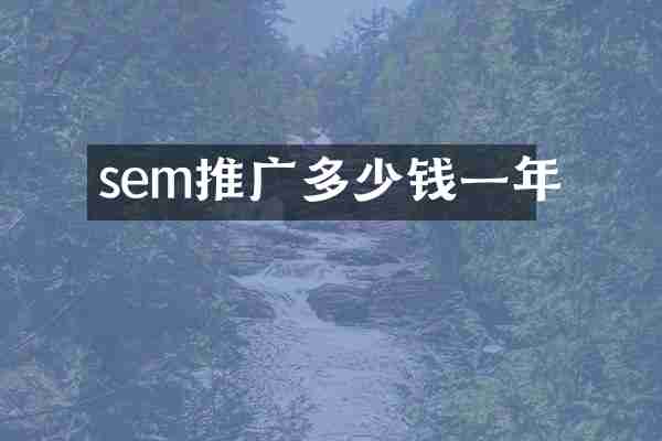 sem推广多少钱一年