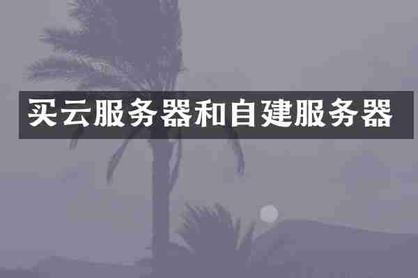 买云服务器和自建服务器