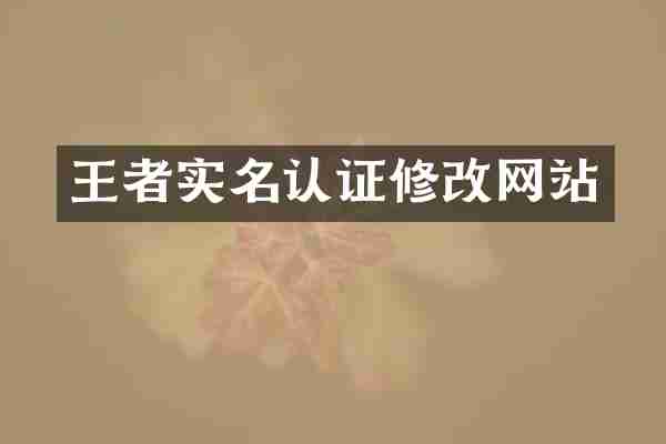 王者实名认证修改网站