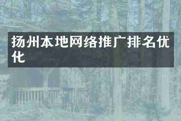 扬州本地网络推广排名优化