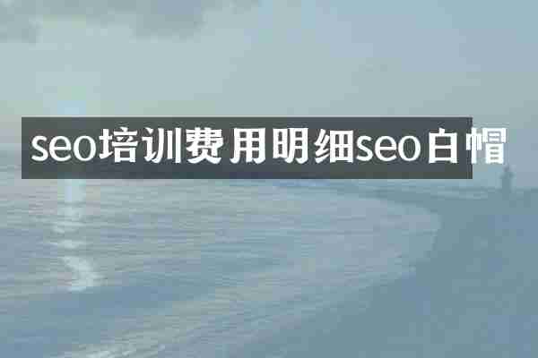 seo培训费用明细seo白帽