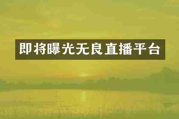 即将曝光无良直播平台