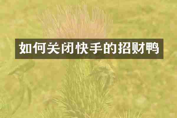 如何关闭快手的招财鸭