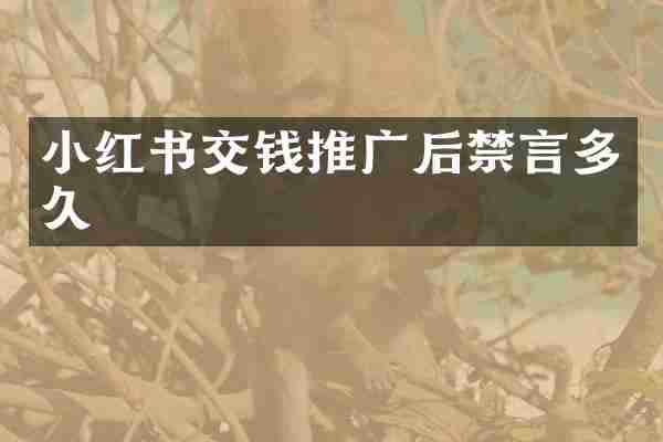 小红书交钱推广后禁言多久