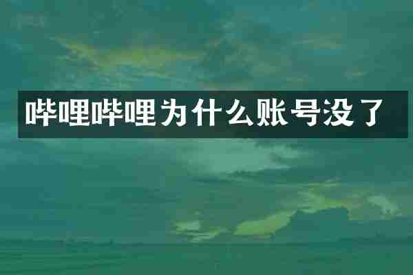 哔哩哔哩为什么账号没了