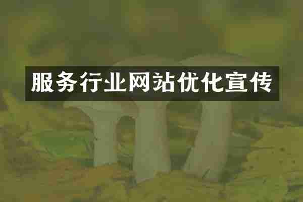 服务行业网站优化宣传