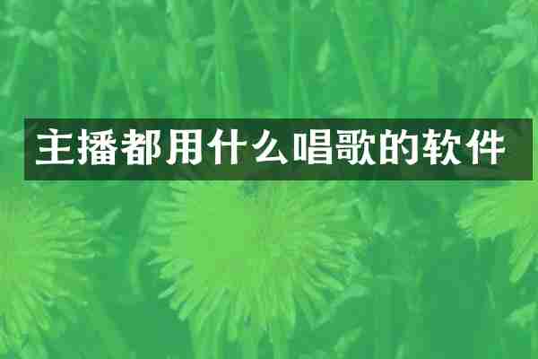 主播都用什么唱歌的软件