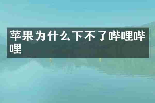 苹果为什么下不了哔哩哔哩