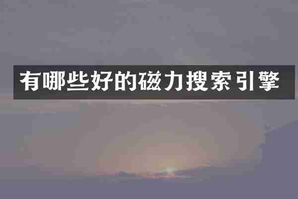 有哪些好的磁力搜索引擎