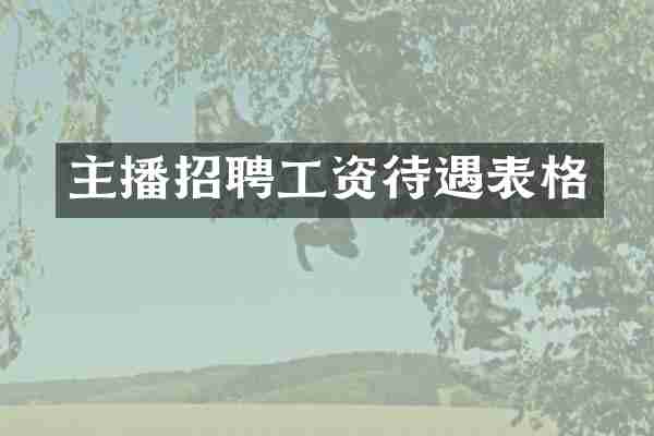 主播招聘工资待遇表格