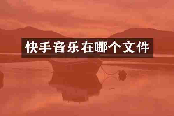 快手音乐在哪个文件