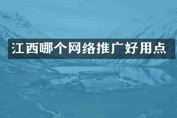 江西哪个网络推广好用点