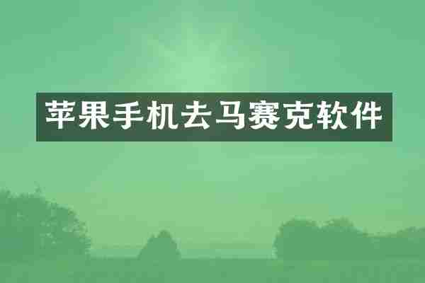 苹果手机去马赛克软件