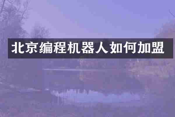 北京编程机器人如何加盟