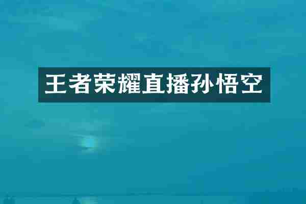 王者荣耀直播孙悟空