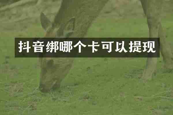 抖音绑哪个卡可以提现