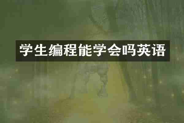 学生编程能学会吗英语