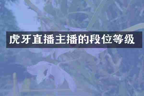 虎牙直播主播的段位等级
