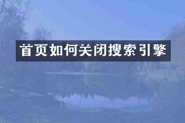 首页如何关闭搜索引擎