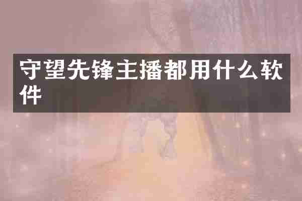 守望先锋主播都用什么软件