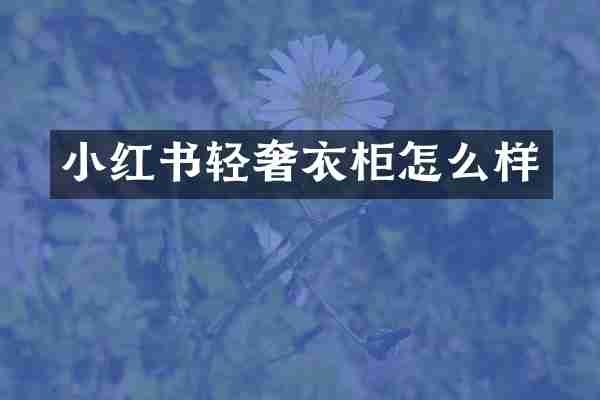 小红书轻奢衣柜怎么样