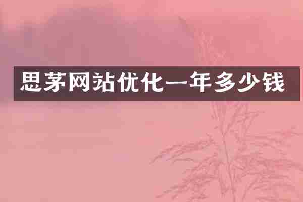 思茅网站优化一年多少钱