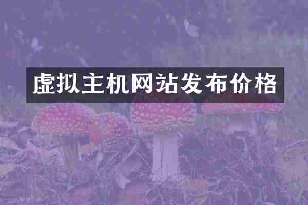 虚拟主机网站发布价格