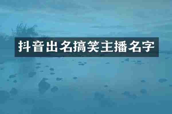抖音出名搞笑主播名字