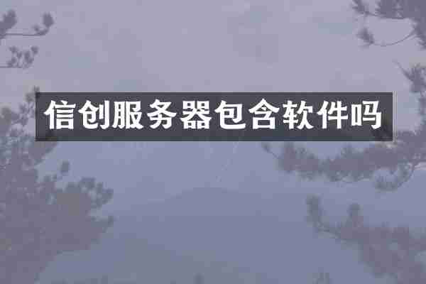 信创服务器包含软件吗