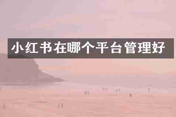 小红书在哪个平台管理好