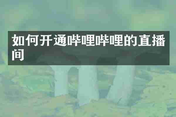 如何开通哔哩哔哩的直播间