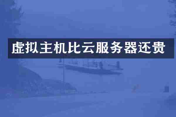 虚拟主机比云服务器还贵