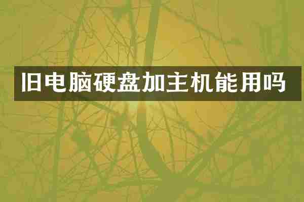 旧电脑硬盘加主机能用吗